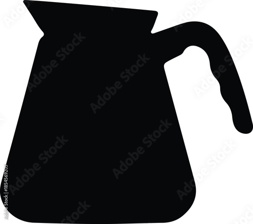Silhouette Simple Kitchen Coffee Pot Carafe for Hot Beverages Vector Illustration