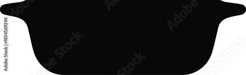 Silhouette Simple Kitchen Serving Bowl Dish Dinnerware Utensil Vector Illustration