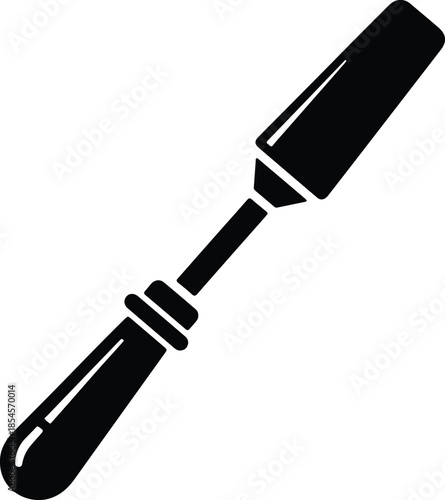 Silhouette Wood Chisel Hand Tool for Carpentry and Carving Projects Vector Illustration