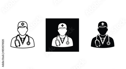 Healthcare professional icons - Solid icons vector collection - Vector icon set - Line and glyph solid icon set - Icon vector - Flat Design Icon