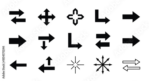 Navigation and direction icon set - Solid icons vector collection - Vector icon set - Line and glyph solid icon set - Icon vector - Flat Design Icon