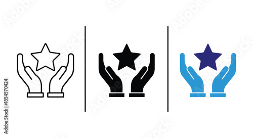 Star rating icon set - Solid icons vector collection - Vector icon set - Line and glyph solid icon set - Icon vector - Flat Design Icon