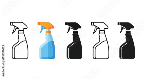 Spray bottle icon set - Solid icons vector collection - Vector icon set - Line and glyph solid icon set - Icon vector - Flat Design Icon
