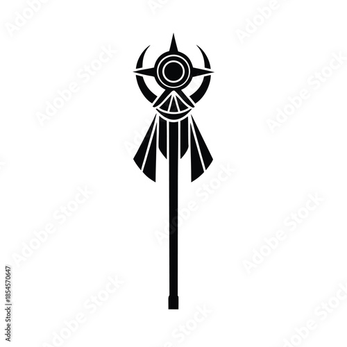 Ritual Staff Shaman Background Icon