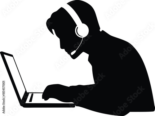 Person with headphones Vector