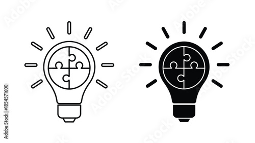 Creativity And Collaboration Symbolized By Light Bulbs With Puzzle Pieces And Illuminating Ideas