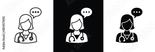 Doctor communication icons - Solid icons vector collection - Vector icon set - Line and glyph solid icon set - Icon vector - Flat Design Icon