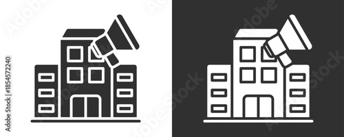 Company Icon Set Vector Collection Isolated In Black And White