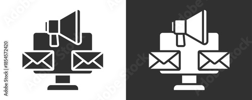 Email Marketing Icon Set Vector Collection Isolated In Black And White