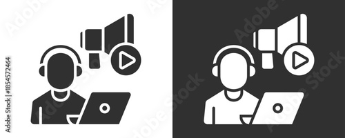 Content Marketing Icon Set Vector Collection Isolated In Black And White