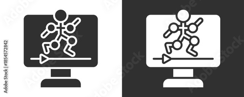 Animation Icon Set Vector Collection Isolated In Black And White