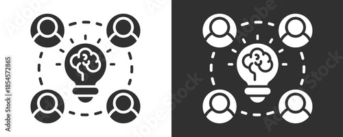 Brainstorming Icon Set Vector Collection Isolated In Black And White
