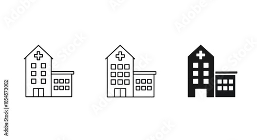 Medical facility icon set - Solid icons vector collection - Vector icon set - Line and glyph solid icon set - Icon vector - Flat Design Icon