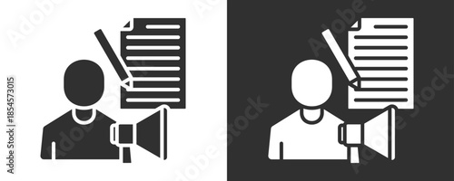Copy Writing Icon Set Vector Collection Isolated In Black And White
