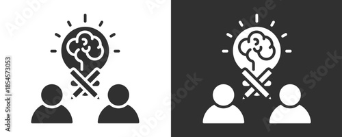 Creative Team Icon Set Vector Collection Isolated In Black And White