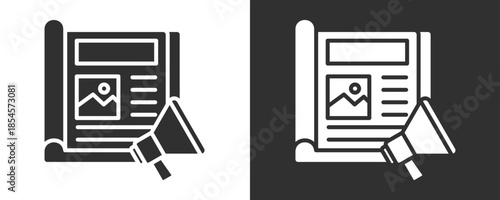 Magazine Icon Set Vector Collection Isolated In Black And White