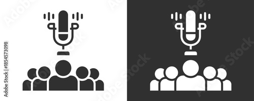 Broadcaster Icon Set Vector Collection Isolated In Black And White