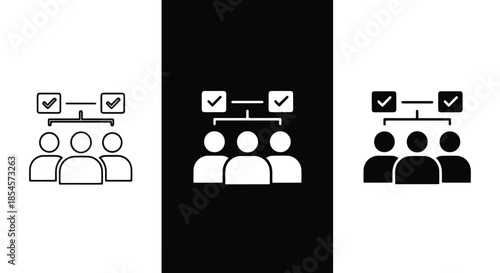 Team management icon set - Solid icons vector collection - Vector icon set - Line and glyph solid icon set - Icon vector - Flat Design Icon