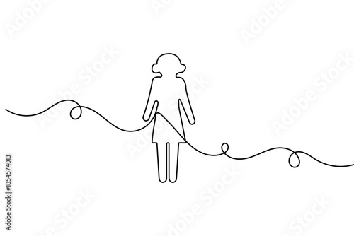 Human profile avatar with minus symbol continuous one line drawing minimalist outline