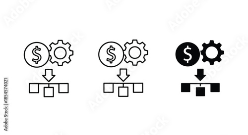 Financial automation process - Solid icons vector collection - Vector icon set - Line and glyph solid icon set - Icon vector - Flat Design Icon