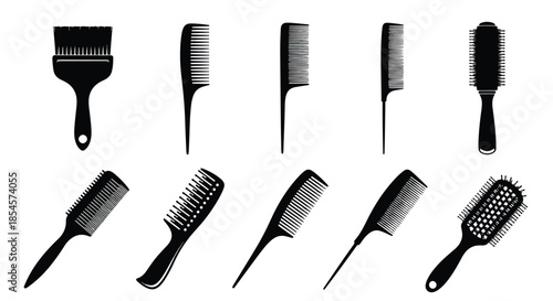 Hair care tools icon set - Solid icons vector collection - Vector icon set - Line and glyph solid icon set - Icon vector - Flat Design Icon