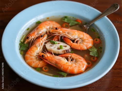 Tom Yum Goong A popular hot and sour soup with prawns.