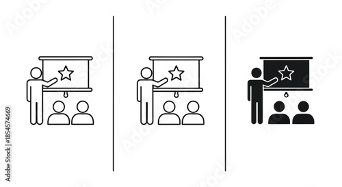 Presentation icons - Solid icons vector collection - Vector icon set - Line and glyph solid icon set - Icon vector - Flat Design Icon