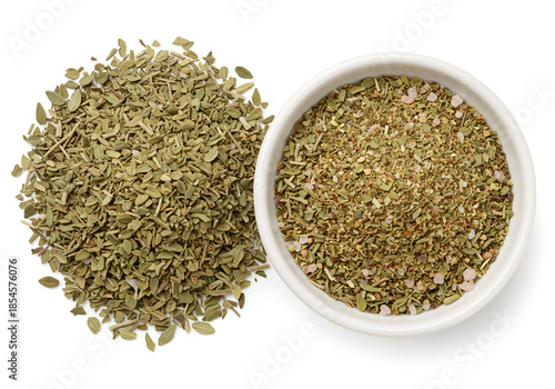 dried oregano herb used as a seasoning and flavoring ingredient in cooking recipes