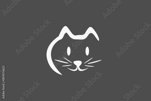 cat face minimalist silhouette logo
