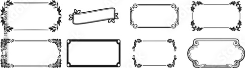 Elegant Frame Designs: A collection of various elegant frames, each meticulously crafted with unique floral and ornamental elements, perfect for adding a touch of sophistication to any design project.