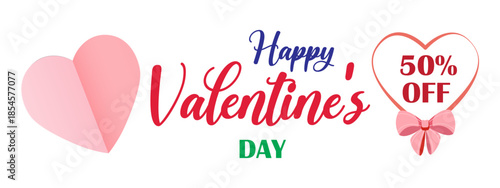 Valentines day discount banner vector illustration. Valentines Day Sale Banner. perfect for prints, flyers, banners, promotions, special offers and more.