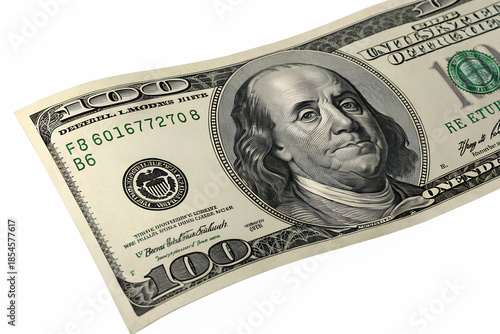 Stack of one hundred dollar bills US currency cash money