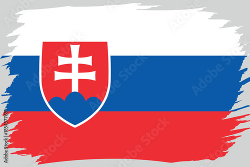 Flag of Slovakia. Slovak national symbol in official colors. Template icon. Vector background.