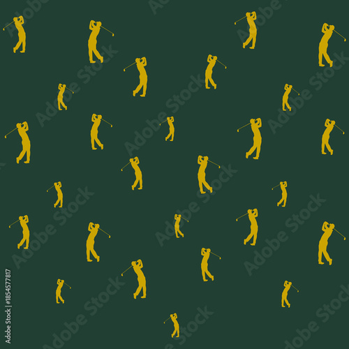 Golf Player Repeat Pattern Gold