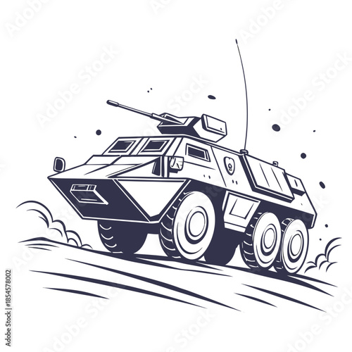 Military armored vehicle with gun military vehicle 2