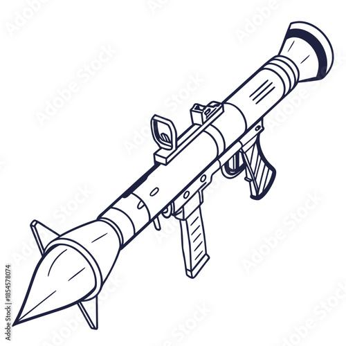 R P G rocket launcher with scope missile launcher military