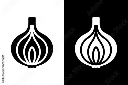 Flat Onion Icon Vector Illustration Pixel Perfect Logo Symbol