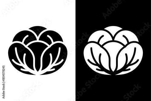 Brussels Sprout Solid Icon Silhouette Vector for Clean Design
