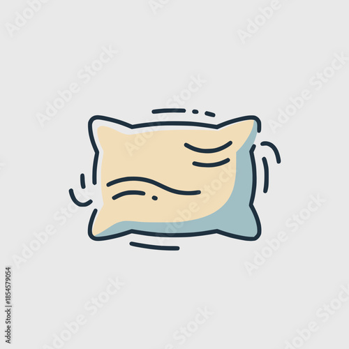 Sleepy face pillow with closed eyes and soft expression