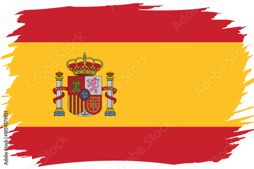 Flag of Spain. National symbol in official colors. Template icon. Abstract vector background.