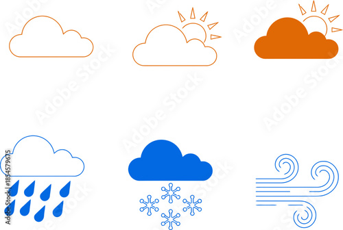 Weather Forecast Icons Set architectural drawings CAD