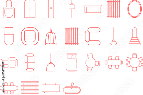 Collection of various lighting fixtures and ceiling lights architectural drawings CAD