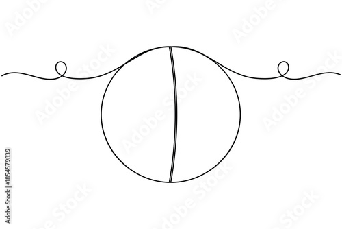 Cricket ball icon sign continuous one line drawing sports equipment on white background minimalist single art modern and clean symbol outline vector illustration
