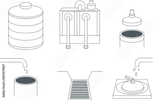 Water Storage and Drainage Systems architectural drawings CAD