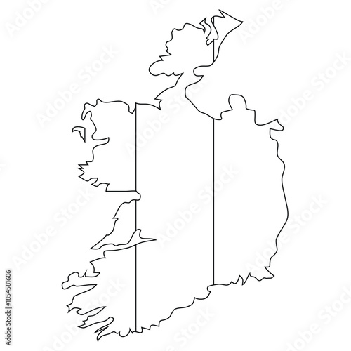 Outline map of Ireland simple vector illustration 
