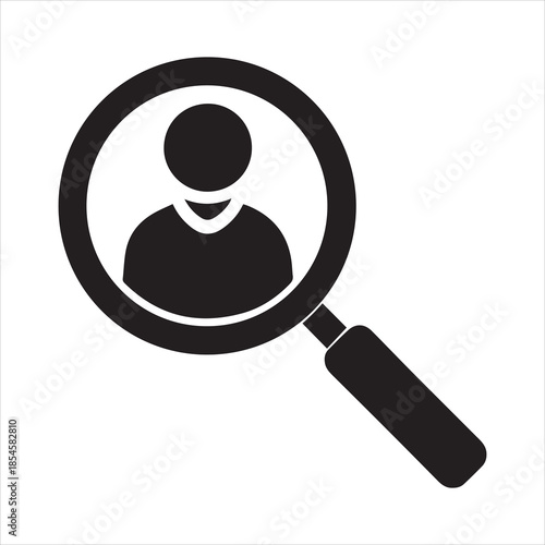 User Search Magnifying Glass Icon Vector Illustration