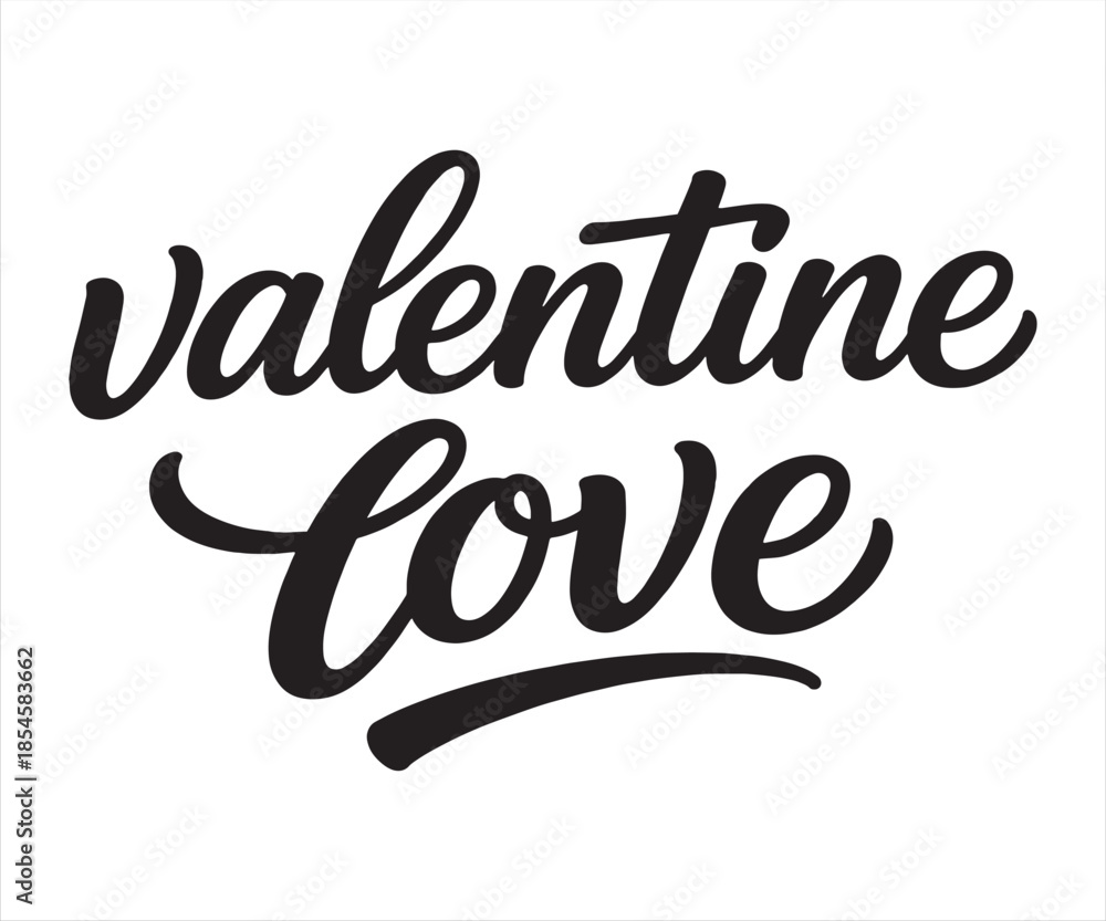 Fototapeta premium Valentine Love Hand Lettering Typography Illustration