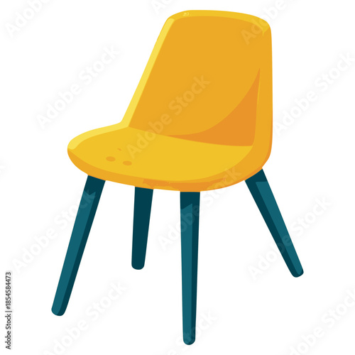 cartoon kid chair flat color vector illustration template design