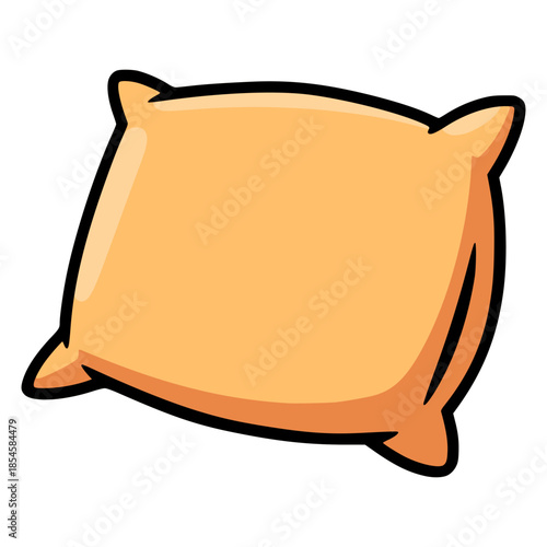 comfortable pillow bed sleep flat color vector illustration template design