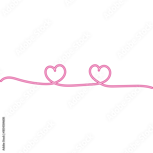 Continuous Line Heart Neon